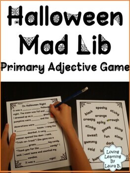 Preview of Halloween Mad Lib - Primary Adjective Game