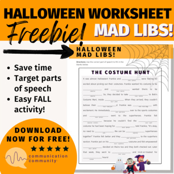 Preview of Halloween Worksheet: Mad Libs
