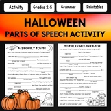 Halloween Parts of Speech Worksheets & Grammar Review Mad Libs
