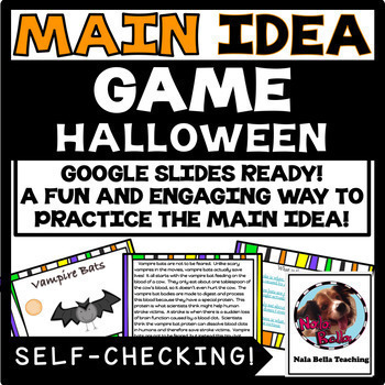 Preview of Halloween Main Idea Game: Google Slides Ready