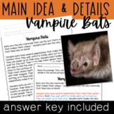 Halloween Main Idea and Supporting Details: Vampire Bats
