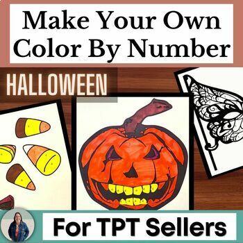 Preview of Halloween Make Your Own Color By Number Clipart Template for TPT Sellers