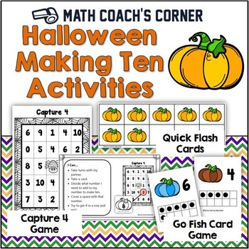 Preview of Halloween Making 10 Math Activities
