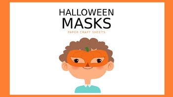 Preview of Halloween Masks Craft Sheets, editable| Pre K to 8th grade| Fun Activities