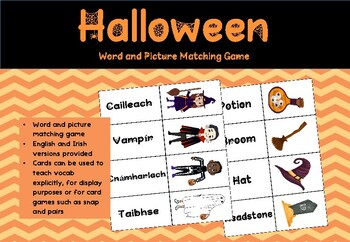 Preview of Halloween Matching Game (English and Irish versions)