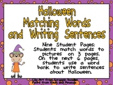 Halloween Matching Words to Pictures and Writing- Kindergarten