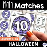 Halloween Matching for Numbers to 20, Number Sense & Early