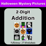 Halloween Math: 2-Digit Addition - Color-By-Number Mystery