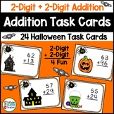 Halloween Math 2-Digit Addition Practice Task Cards for Ac