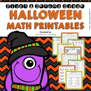 Halloween: First Grade Halloween & Second Grade Halloween Math Activities