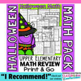 4th Grade Halloween Math Worksheets Review Packet : Mornin