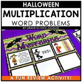 1 Step Basic Halloween Multiplication Word Problems & Arra