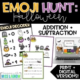 Halloween Math 3rd Grade Addition and Subtraction Emoji Hu