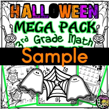 Preview of Halloween Math 3rd Grade - Multiplication Facts - Worksheets - Free Sample