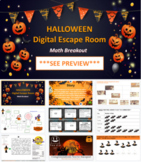 Halloween Math 4th, 5th, 6th Grade Math Digital Escape Roo