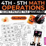 Halloween Math 4th-5th Secret Picture Tile Printables