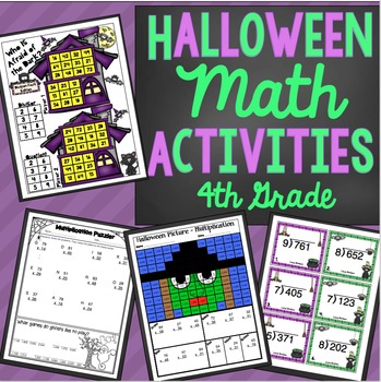 Preview of 4th Grade Halloween Math Activities - Math Games, Activities, and Centers