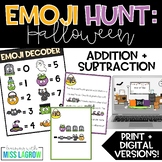 Halloween Math 4th Grade Addition and Subtraction Emoji Hu