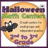 Halloween Math Activities 2nd -3rd Grade 13 centers for October 