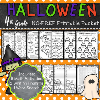 Halloween Math Activities 4th Grade by Teach with Tori - Tori Johnson