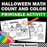 Halloween Math Coloring Pages Counting to 10 Kindergarten 