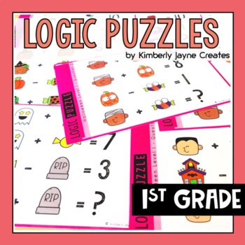 Preview of Halloween Math Activities Logic Puzzles 1st Grade Enrichment