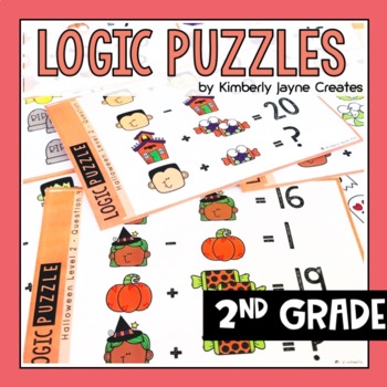 Preview of Halloween Math Activities Logic Puzzles 2nd Grade Enrichment