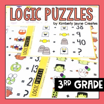 Preview of Halloween Math Activities Logic Puzzles 3rd Grade Enrichment