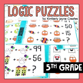 Preview of Halloween Math Activities Logic Puzzles 5th Grade Enrichment