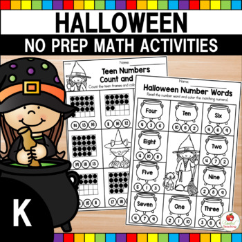 Preview of Halloween Math Worksheets | Halloween Activities | October | Kindergarten