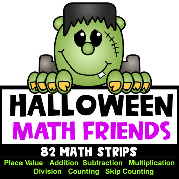 Preview of Halloween Math Activities - Place Value & Math Facts Friends - Print & Digital