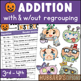 Halloween Math Coloring ADDITION with Regrouping / Activit