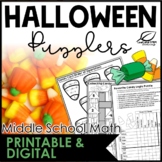 Halloween Math Activities for Middle School - Print & Digital