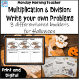 Halloween Math Activities multiplication division booklets