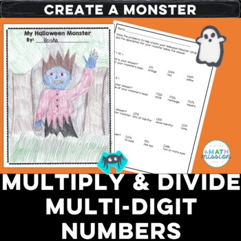 Preview of Halloween Math Activity Multiply & Divide Multi-Digit Numbers