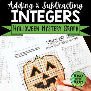 Preview of Halloween Math Activity Adding and Subtracting Integers Mystery Graph