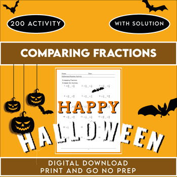 Preview of Halloween Math Activity - Comparing Fractions