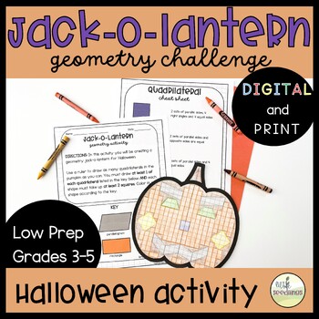 Preview of Halloween Math Activity & Craft - 3rd 4th 5th Grade Geometry