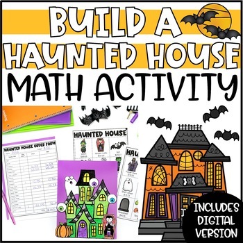 Preview of Halloween Math Activity & Craft - Build a Haunted House | Money & Word Problems