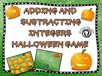 Preview of Halloween Math Activity - Integers