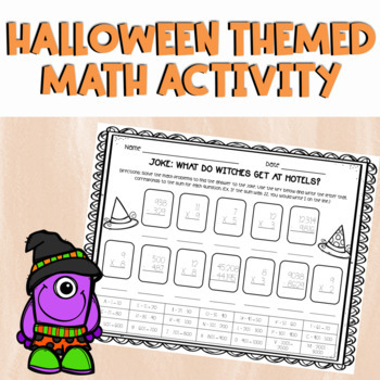 Halloween Math Activity Multi Digit Subtraction and Multiplication ...