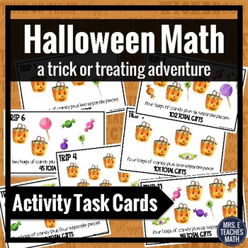 Preview of Halloween Math Activity Task Cards