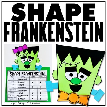 Preview of Halloween Math Activity for Fall | Shape Frankenstein | 2D Shape Activity