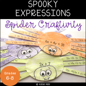 Preview of Halloween Math Activity for Middle School Equivalent Expressions