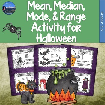 Preview of Halloween Math Activity on Mean Median Mode and Range and Central Tendency