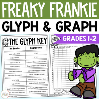 Preview of Halloween Math Activity with a Glyph and Data Graph Lesson - Grades 1-2