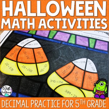 Preview of Halloween Math Activties | Decimal Operations | Coloring Pages