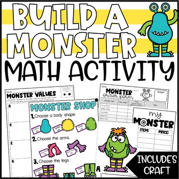 Preview of Halloween Math Addition Craftivity - Build a Monster