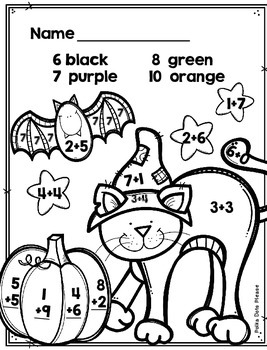 Halloween Math Addition Worksheets | Addition to 10 Practice | TpT