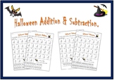Halloween Math: Addition and Subtraction Activity.